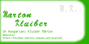 marton kluiber business card